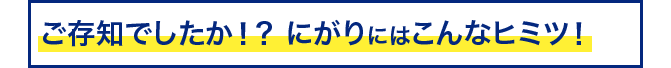ご存知でしたか！？ にがりにはこんなヒミツ！